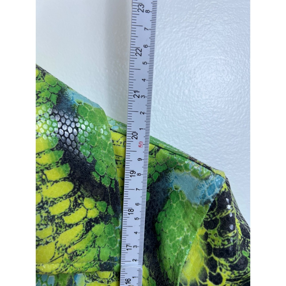 Renfrew Womens Green Snakeskin Print Cropped Jacket XS USA Bold Edgy Eclectic - Picture 5 of 9
